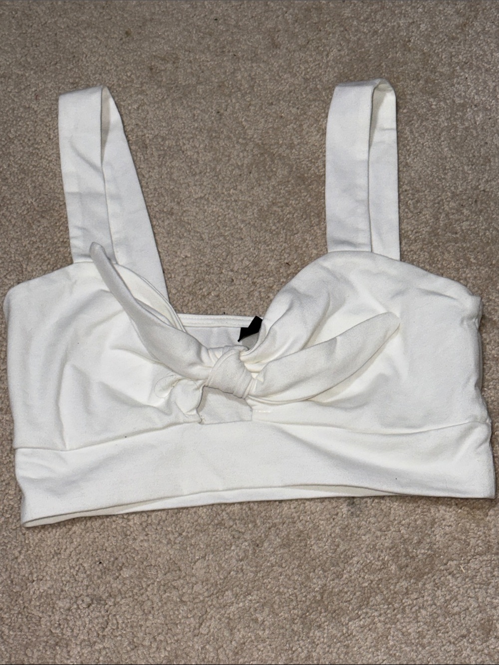 SHEIN White Tie-Front Crop Top